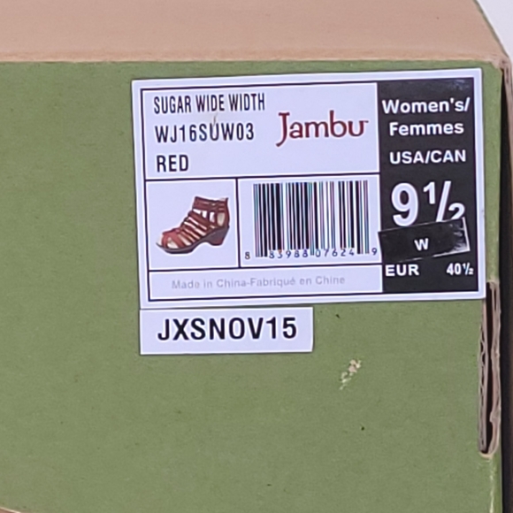 NWT Jambu Red Strappy Shoes "Sugar" Size 9.5 Wide Comfort Wedge Sandals LOOK ❤️ - Picture 3 of 6